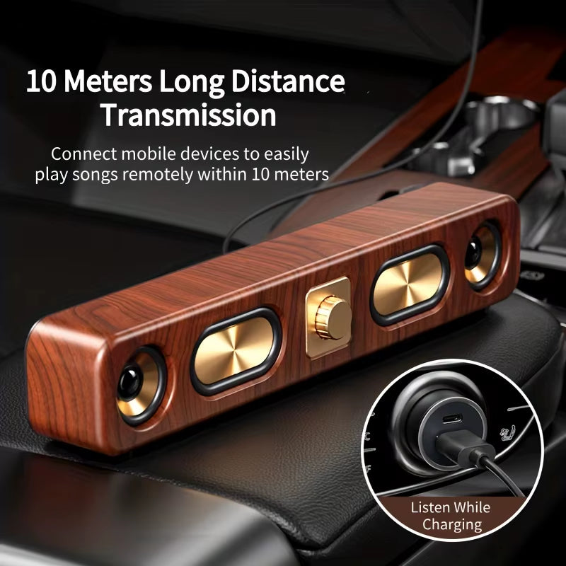 Desktop Wireless Speakers (Wood Grain), Portable Speakers, 3D Stereo and Subwoofer, Music, Movie Assisted Amplification Gifts