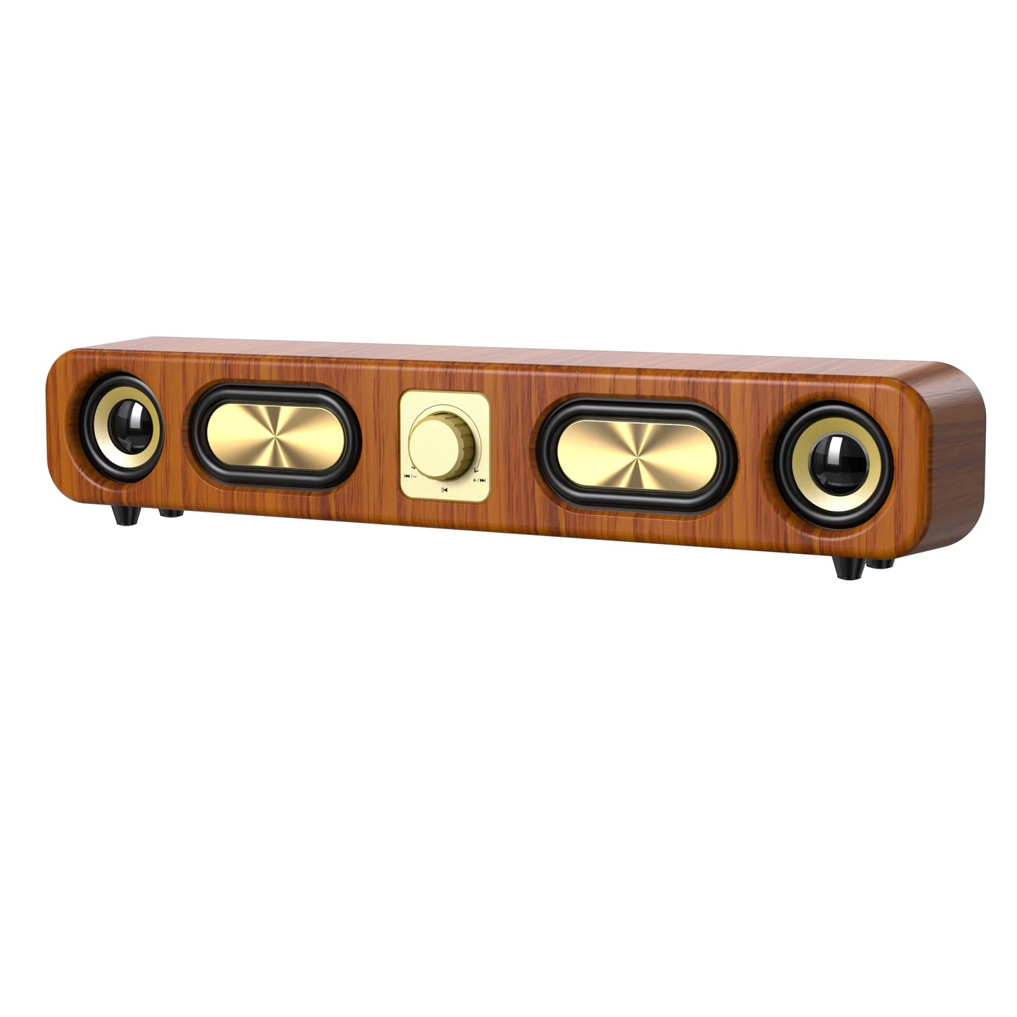 Desktop Wireless Speakers (Wood Grain), Portable Speakers, 3D Stereo and Subwoofer, Music, Movie Assisted Amplification Gifts