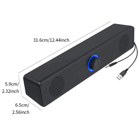 Long Desktop Dual Speakers Wired 1002, Wireless Bluetooth 3511, Usb-Powered, AUX 3.5Mm,Led Lights 3D Stereo Laptop TV Speaker