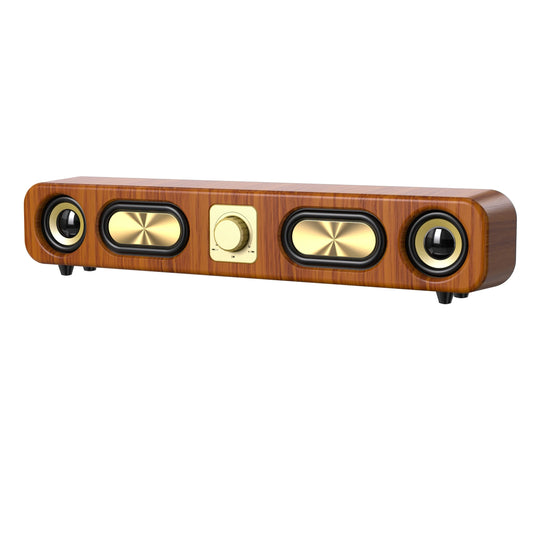 Desktop Wireless Speakers (Wood Grain), Portable Speakers, 3D Stereo and Subwoofer, Music, Movie Assisted Amplification Gifts
